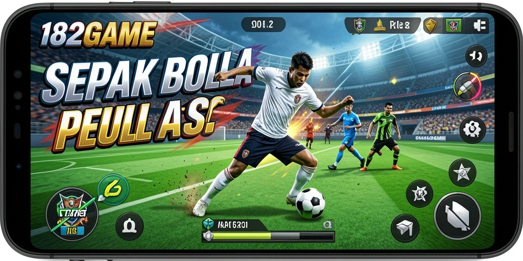 Menampilkan aksi mendebarkan dalam permainan sepak bola.