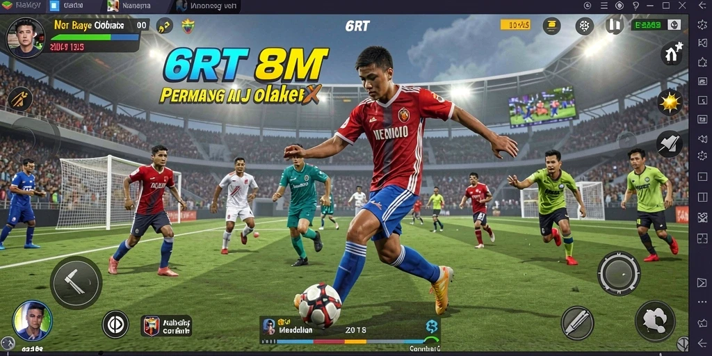 Screenshot utama 6RT menampilkan aksi seru dalam permainan olahraga.