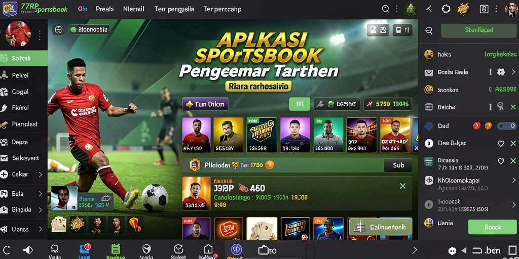 Tampilan gameplay seru dalam aplikasi Sportsbook 77RP.
