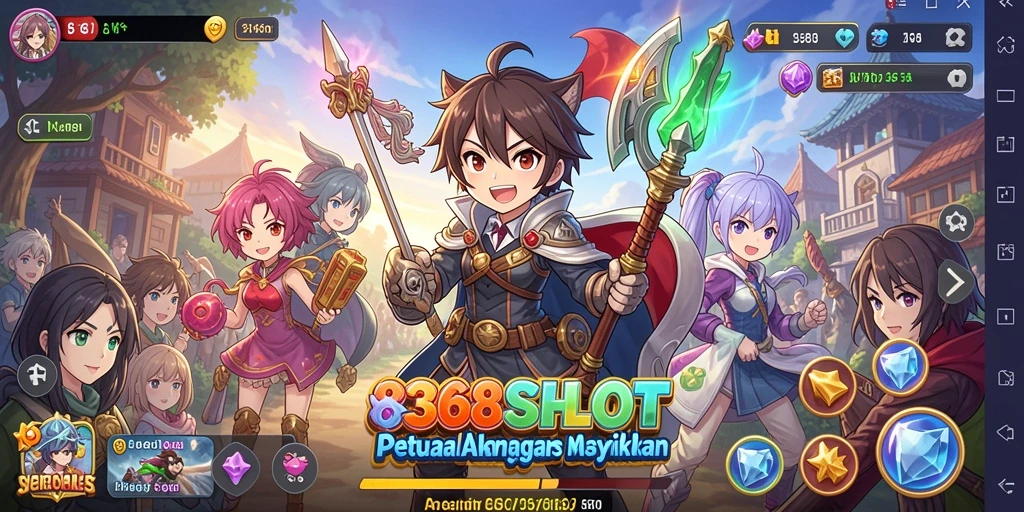 Tampilan gameplay seru di 8368SLOT dengan karakter Anime yang menarik.