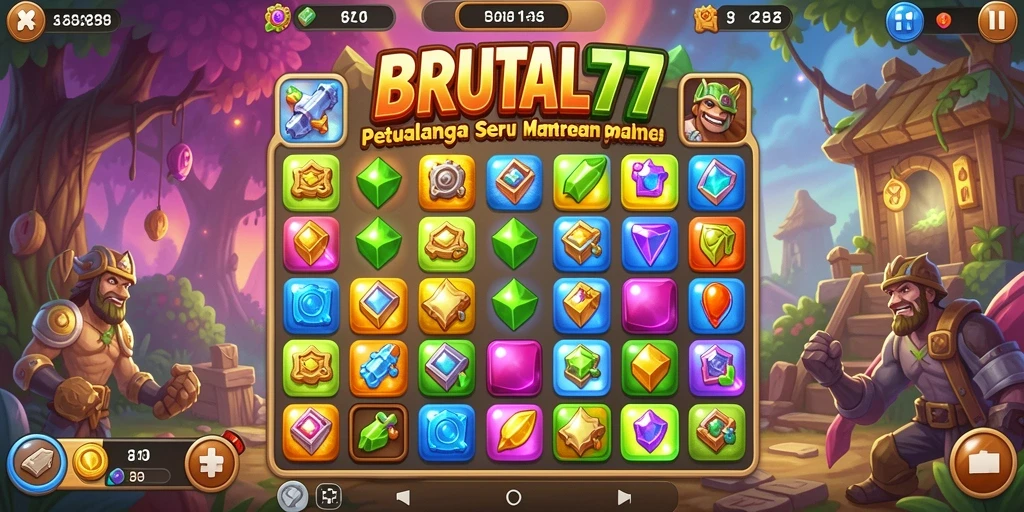 Tampilan utama gameplay BRUTAL77 yang seru dan menantang.