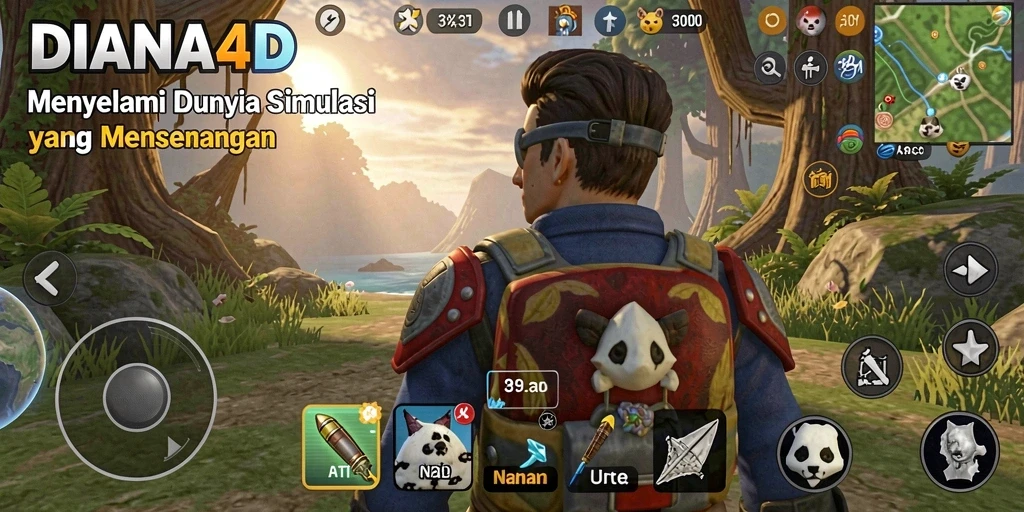 Tampilan gameplay DIANA4D yang menarik dan interaktif.