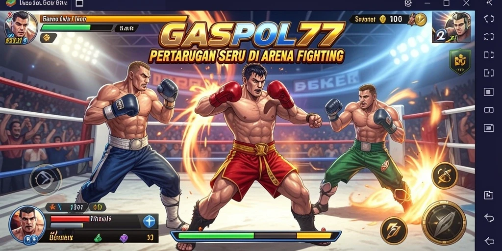 Tampilan gameplay GASPOL77 dengan pertarungan yang intens dan grafis menawan.