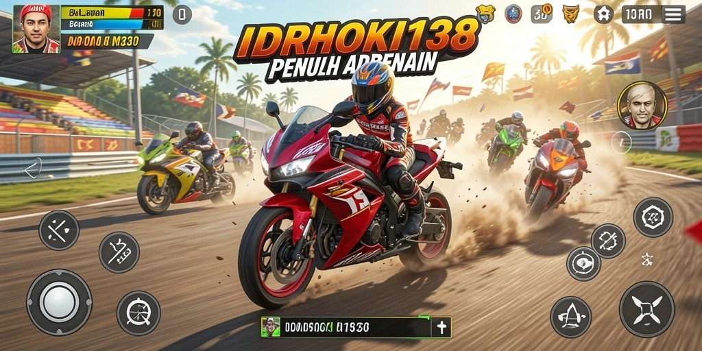 Gameplay balapan motor yang mendebarkan di IDRHOKI138.