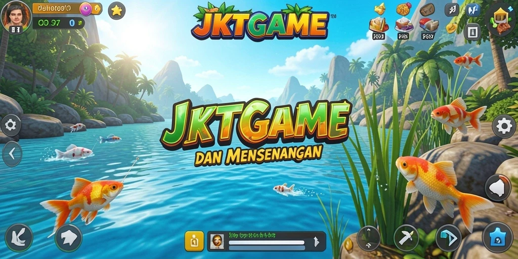Tampilan gameplay JKTGAME dengan aksi menangkap ikan yang menegangkan.