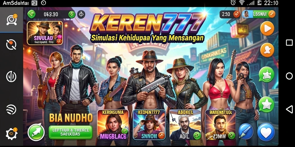 Tampilan gameplay KEREN777 yang penuh warna dan interaksi menarik.