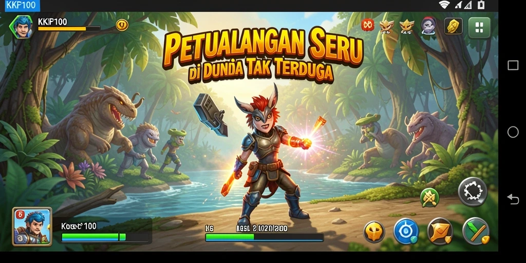 Screenshot gameplay KPK100 menampilkan aksi petualangan yang seru.