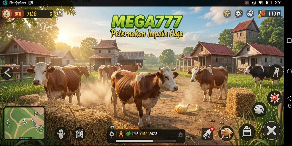 Screenshot gameplay MEGA777 menampilkan aktivitas pertanian yang mengasyikkan.