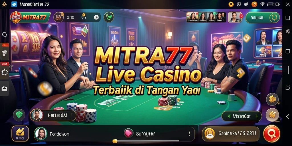 Tampilan antarmuka permainan Live Casino MITRA77 yang menarik.