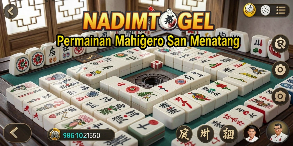 Tampilan gameplay seru NADIMTOGEL dengan ubin Mahjong berwarna-warni.