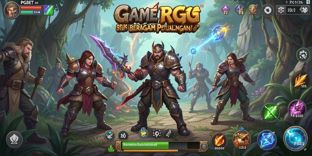 Screenshot menampilkan petualangan RPG yang mendebarkan dan karakter unik.