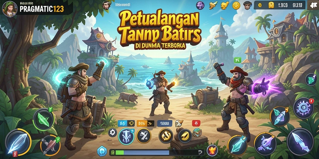 Screenshot gameplay PRAGMATIC123 yang menunjukkan eksplorasi dunia terbuka yang luas.