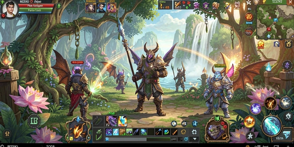 Screenshot gameplay REZIXO yang menunjukkan aksi seru dalam pertempuran.