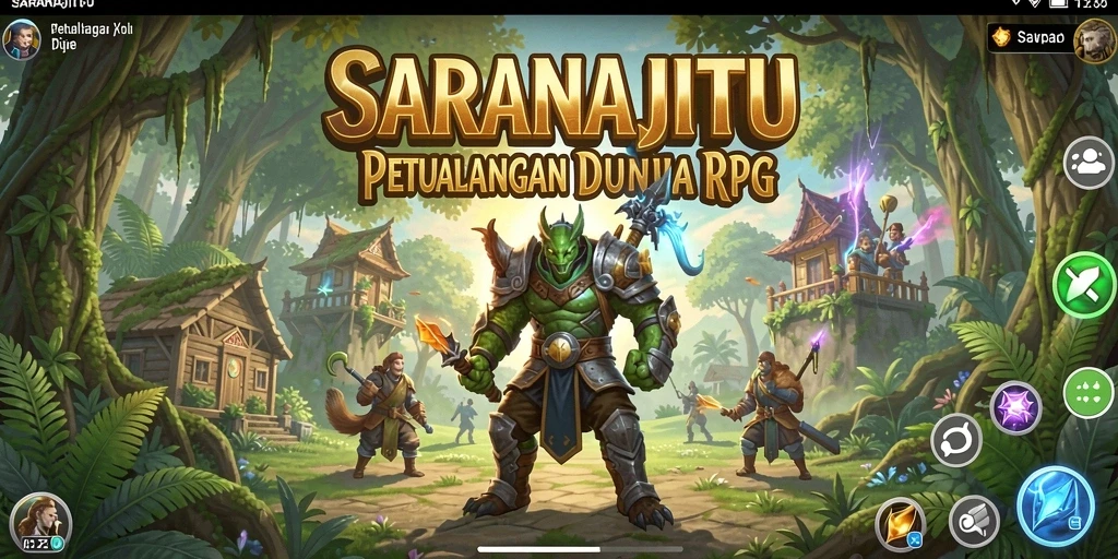 Screenshot utama SARANAJITU menunjukkan gameplay RPG yang seru.