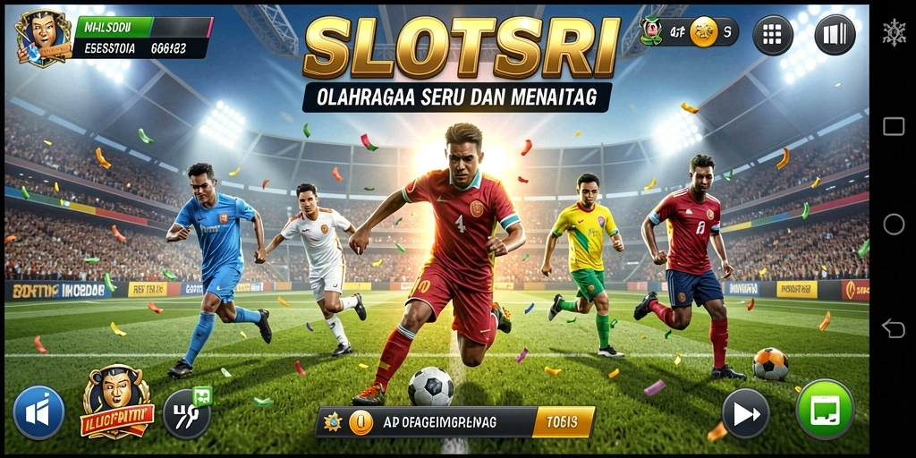 Tampilan gameplay SLOTSRI yang penuh aksi di arena olahraga.