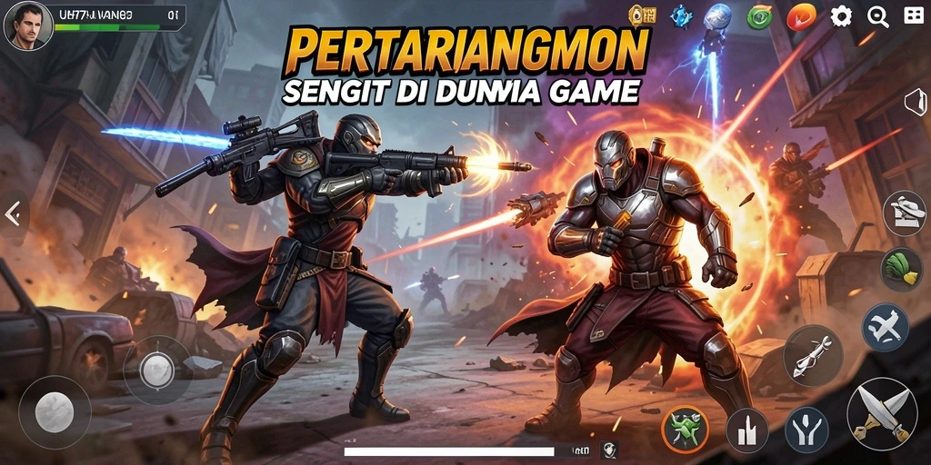 Tampilan utama gameplay UH77 dengan aksi pertarungan yang dinamis.
