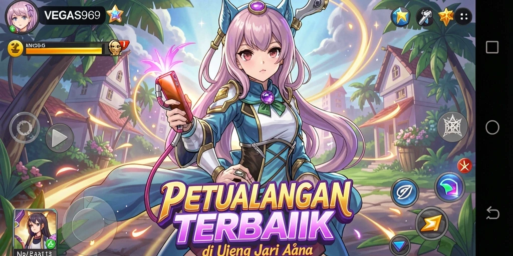 Tampilan gameplay seru dan karakter anime yang menawan.