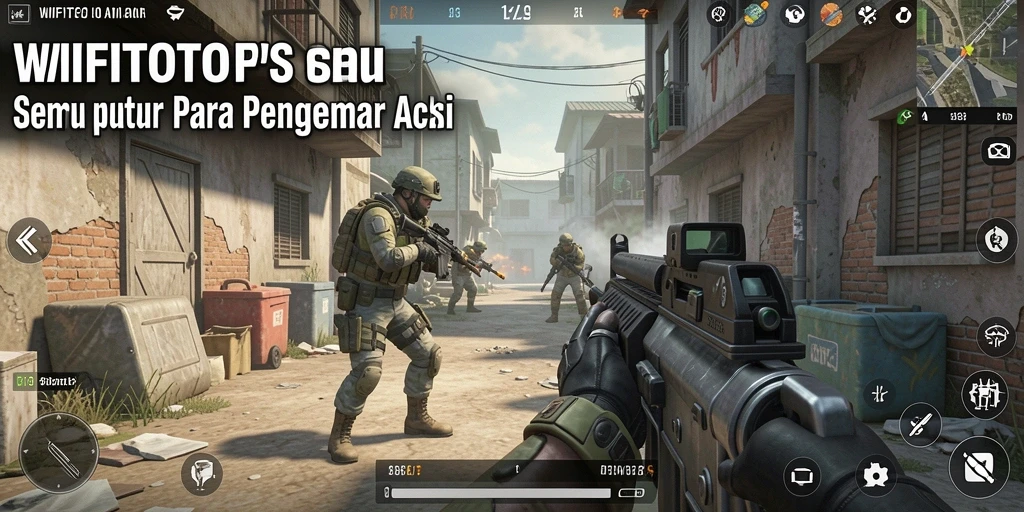 Tampilan gameplay mendebarkan di WIFITOTO dengan aksi menembak intens.